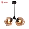 Hot selling European contemporary drop iron art glass chandelier lamp