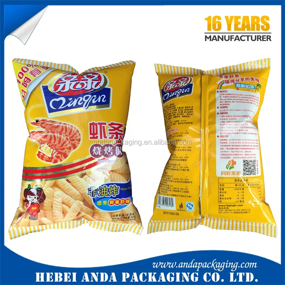 Custom Printed Shrimp Cracker Biscuit Wrapper/ Plastic Prawn Cracker Cookie Packaging Buy