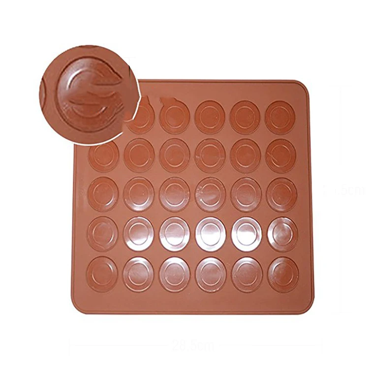 Amazon Hot Sale 30 Holes Round Macarons Cooking Sheet Silicone Baking Mat Tool