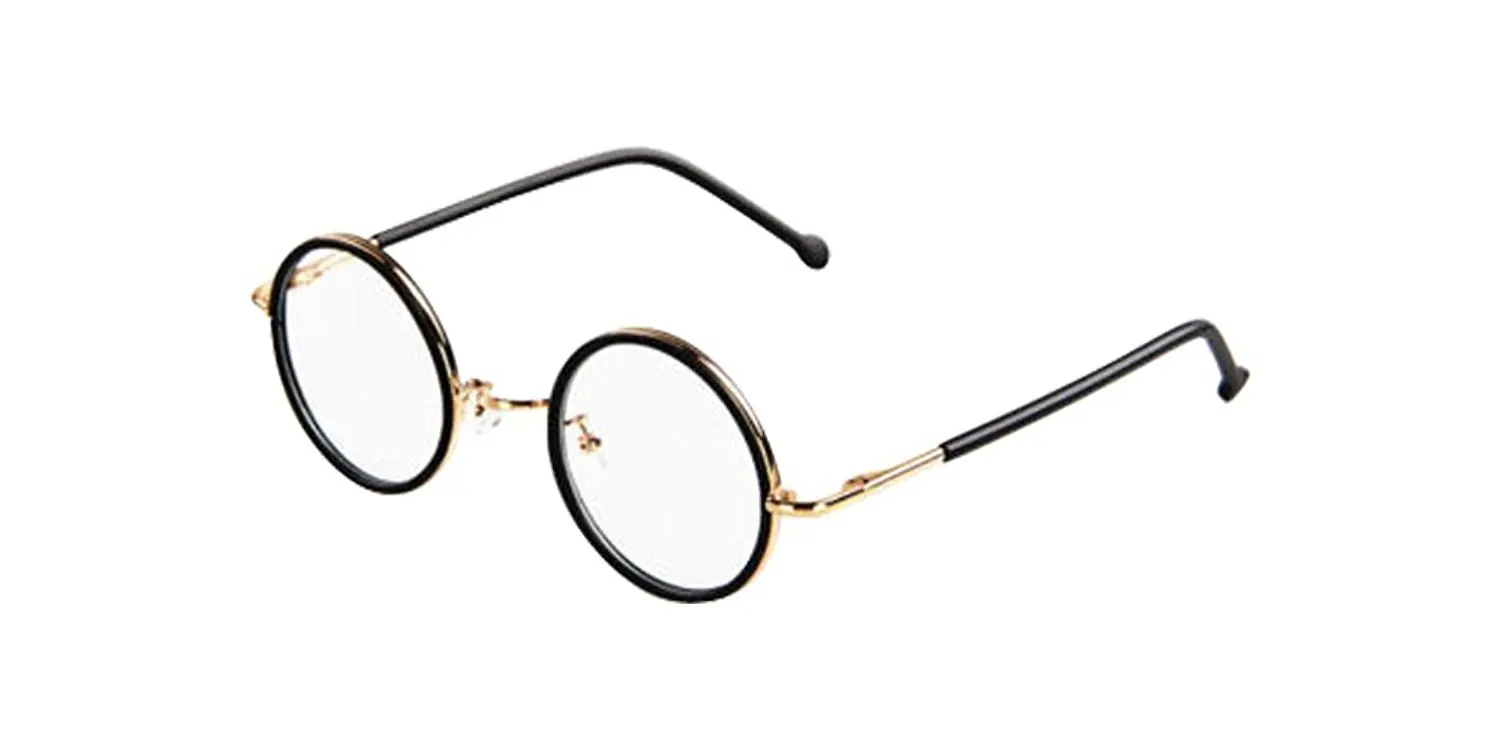 Matte Black Vintage Small Round Eyeglass Frames Glass Spectacles Retro UNI Optical Eyewear