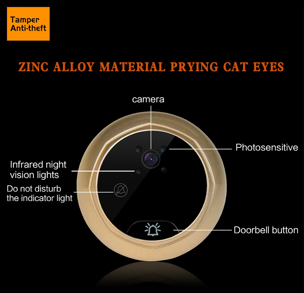 Hotselling Front Door Peephole Camera Recorder Digital Door Peephole