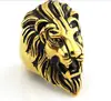 Gold ring designs for men street style stainless steel gold lion head ring