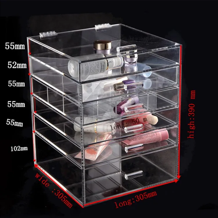Custom Wholesale Acrylic Makeup Organizer With Drawers/makeup Organizer