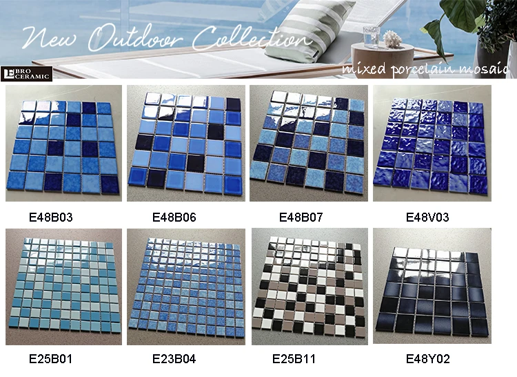 Premium Blue And White Ceramic Mosaic Tiles Philippines For Swimming