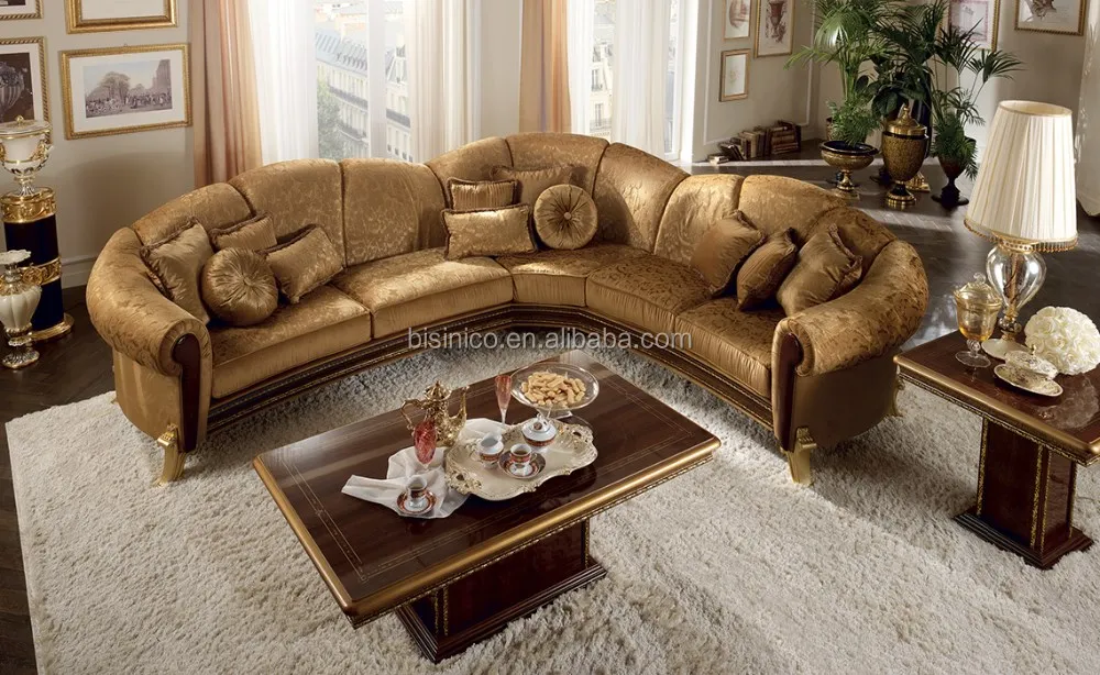Superior And Luxurious Brown Color Wooden Hand Made Corner Sofa Set With Cushions Pillows Moq 1 View Bisini