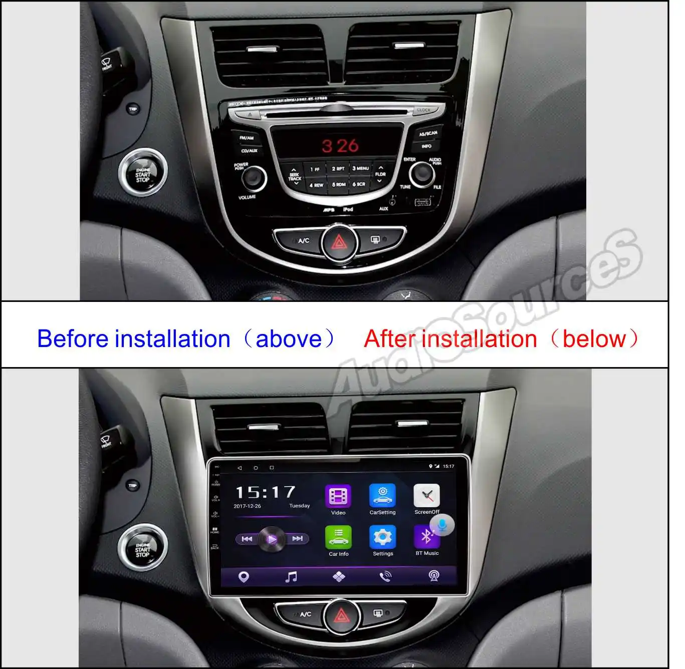 hyundai verna fluidic touch screen music system price