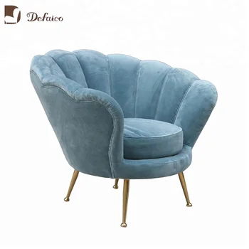 Shell Shaped Blue Velvet Corner Sofa Chair Buy Velvet Corner Sofa Blue Velvet Chair Shell Shaped Velvet Chair Product On Alibaba Com