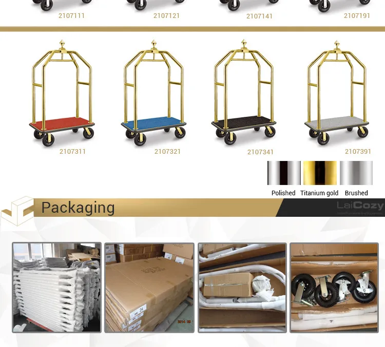 Stainless Steel Luggage Trolley /luggage Cart For Hotel /hotel Luggage