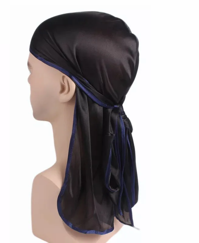 High Quality Custom Durag Silk Unisex Silk Durag Long Tail Headwrap 360