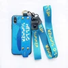 new design summer fish pattern wrist strap design phone case stand back cover shell for iPhone 6 7 8 X