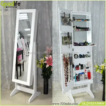 New Product Wooden Makeup Storage Cabinet With Full Length Mirror