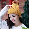 2016 new fashion winter warm soft double layer knitted ladies hats majored factory
