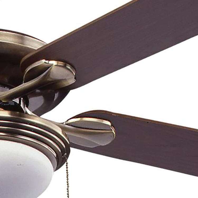 60w 52 Inch Remote Control Pure Copper Motor Modern Shape Brown Ceiling