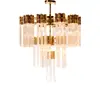 High Quality Golden Supplier Metal and Glass Tube Chandeliers for Villa Hotel Home Pendant Lights