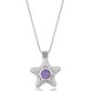 925 Sterling Silver Star Harmony Pearl Cage Pendant with Crystal Ball for Lady