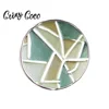 Cring Coco 2019 Woman Green Round Ring Fashion Personalize Customize Adjustable Elastic String Enamel Geometric Rings for Women