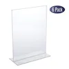 Acrylic Sign Holder Acrylic T Shape Table Top Display Stand, Double Sided, Bottom Load, Portrait Style Menu Ad Frame