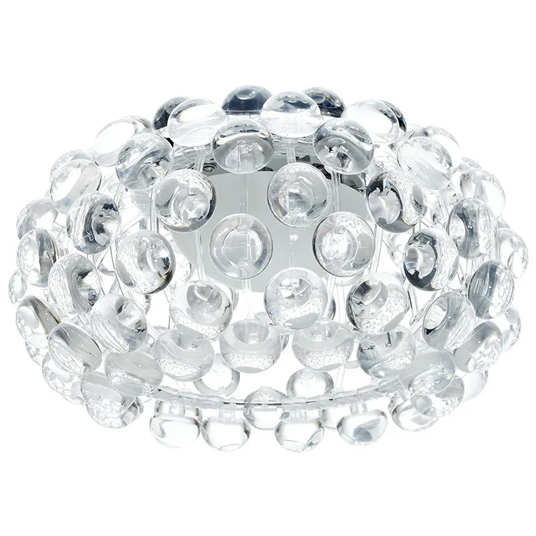 Round Transparent Glass Ball With Chrome Metal Frame Pendant Light