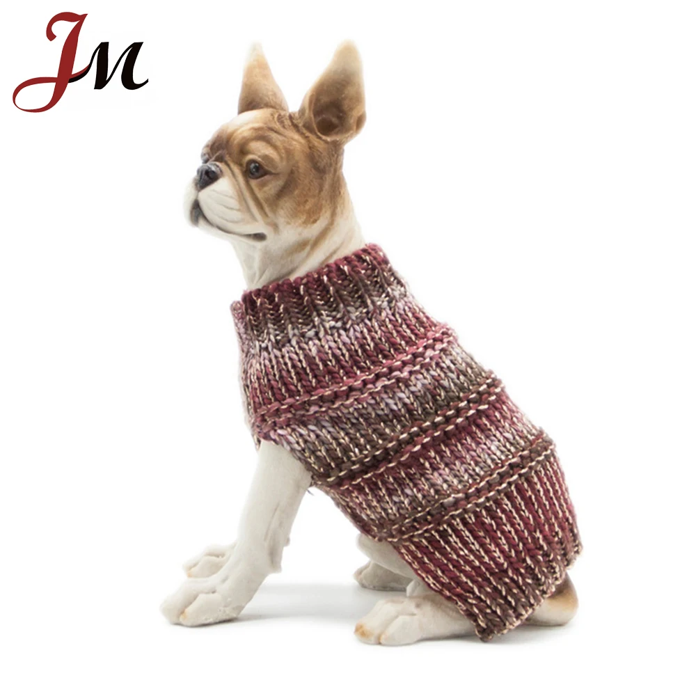 Custom Make Dog Winter Sweater Thick Cable Knit Grey Color Pet Apparel