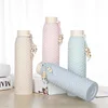 Wide Mouth Glass Water Bottle Shatterproof Cool Bottle With Wheat Straw Shell
