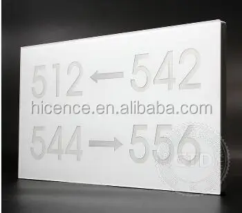 Crystal Glass Plate Hotel LED Lighted Door Room Number Level Number Direction Signage