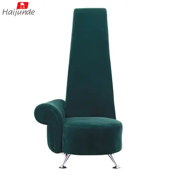 High Back Dark Green Dining Accent Chair/hotel Guest Chairs/fabric & Pu
