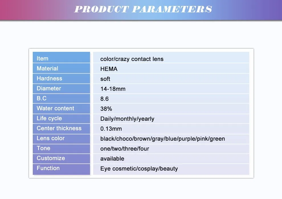  Charming Sweety Looking Cheap Cosmetic Korea Natural Colored Contact Lenses 