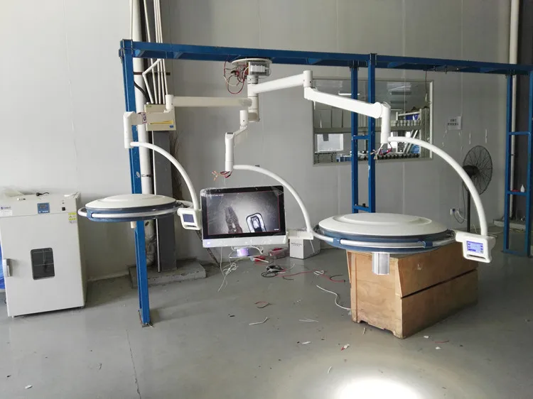 Operating room led light dual head with camera in hospital double demo surgical lamp