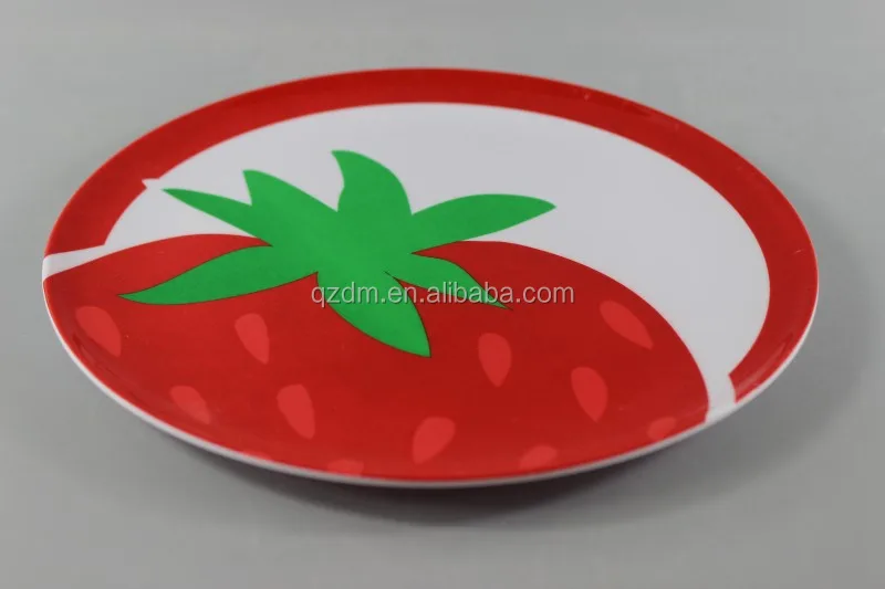 Strawberry Print Melamine dinner plate Cake dish