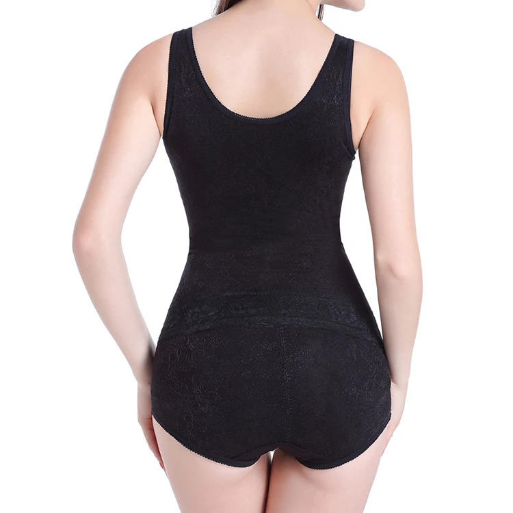 Curves Black Tummy Control Sexy Lingerie Floral Lace Hemline Womens