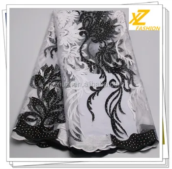 black net lace fabric