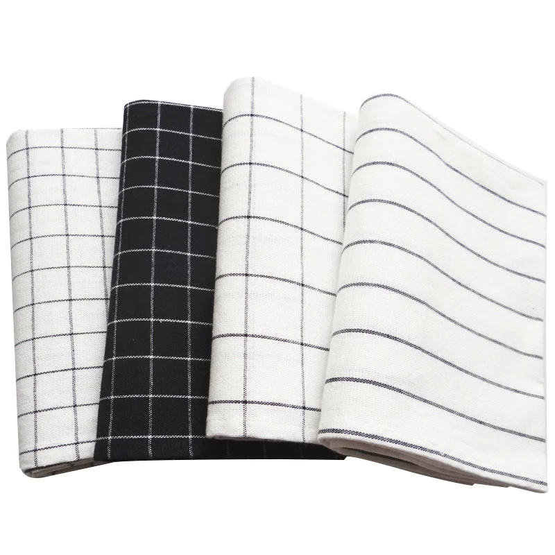 Ins Yarn-dyed Black Check White Striped Back Ground Cloth Home Kitchen ...
