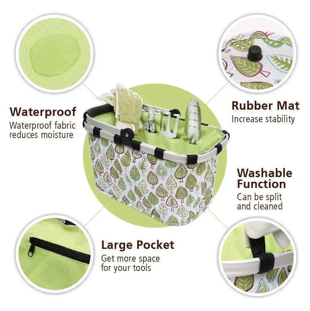 TC 5 Piece Gardening Tools Set Including Trowel, Transplanter, Cultivator, Weeder, Weeding Fork, Garden Tools with Heavy Duty Cast-aluminum Heads & Ergonomic Handles