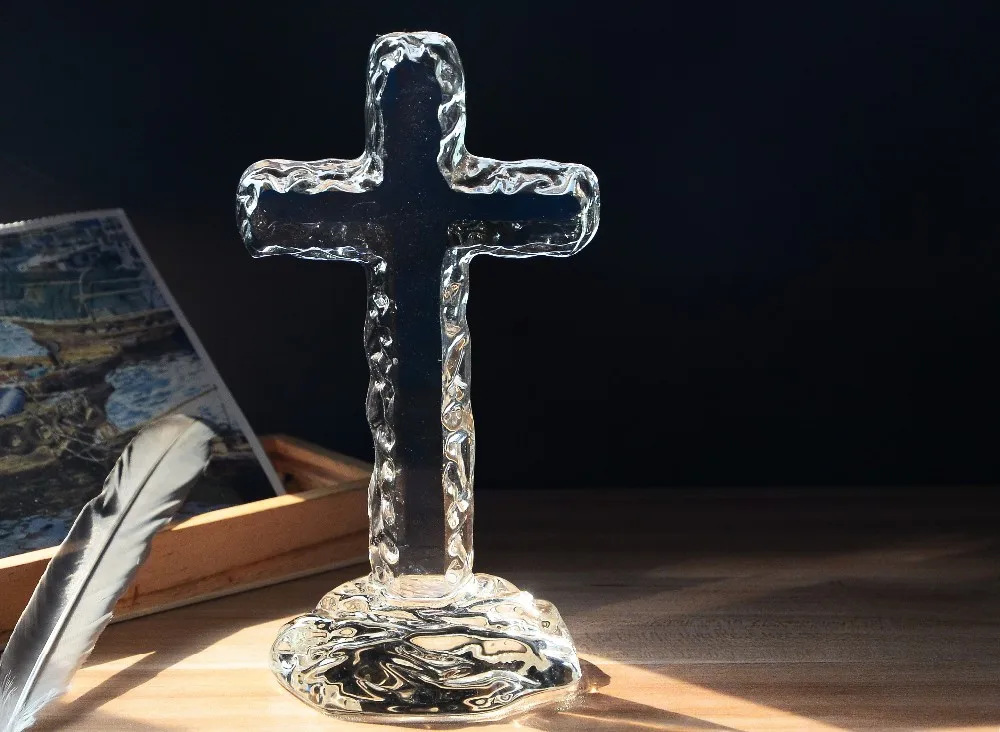 Crystal Religious Crafts Decoration Crystal Glass Cross Figurine Buy