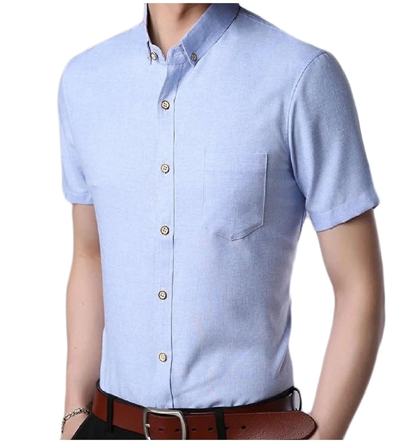 Fubotevic Men Shirts Contrast Long Sleeve Polka Dot Printing Button Down Dress Shirts