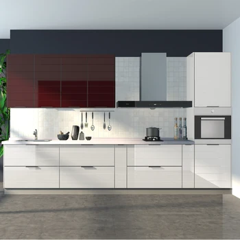 2019 New Designs Colored Glass Kitchen Cabinets Sets - Buy 2019 New