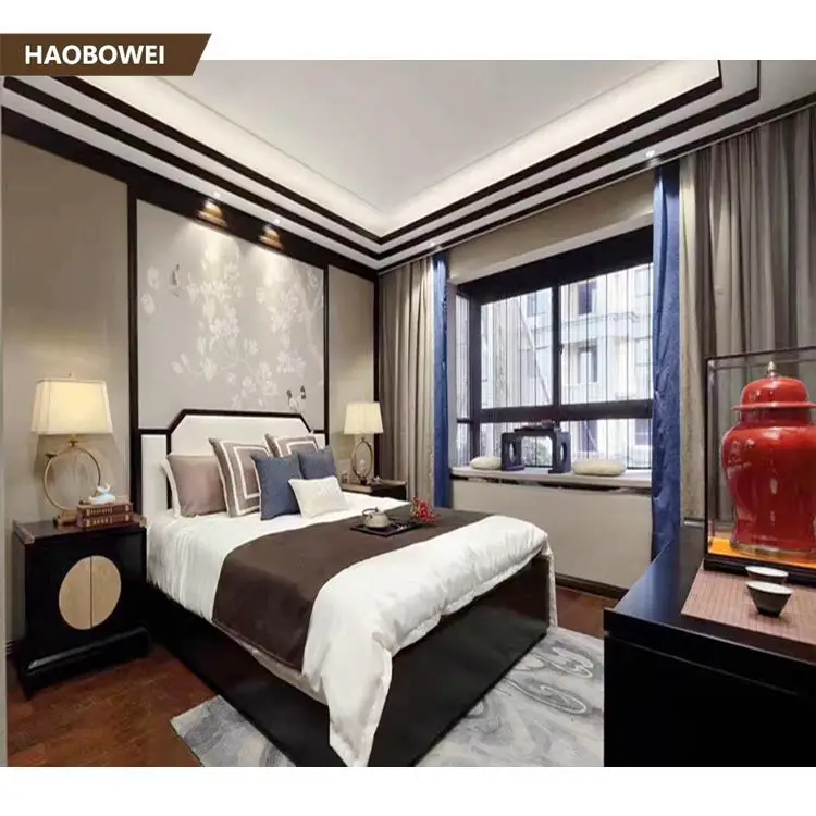Modern Bed Room Wood Furniture For Hotel Rooms