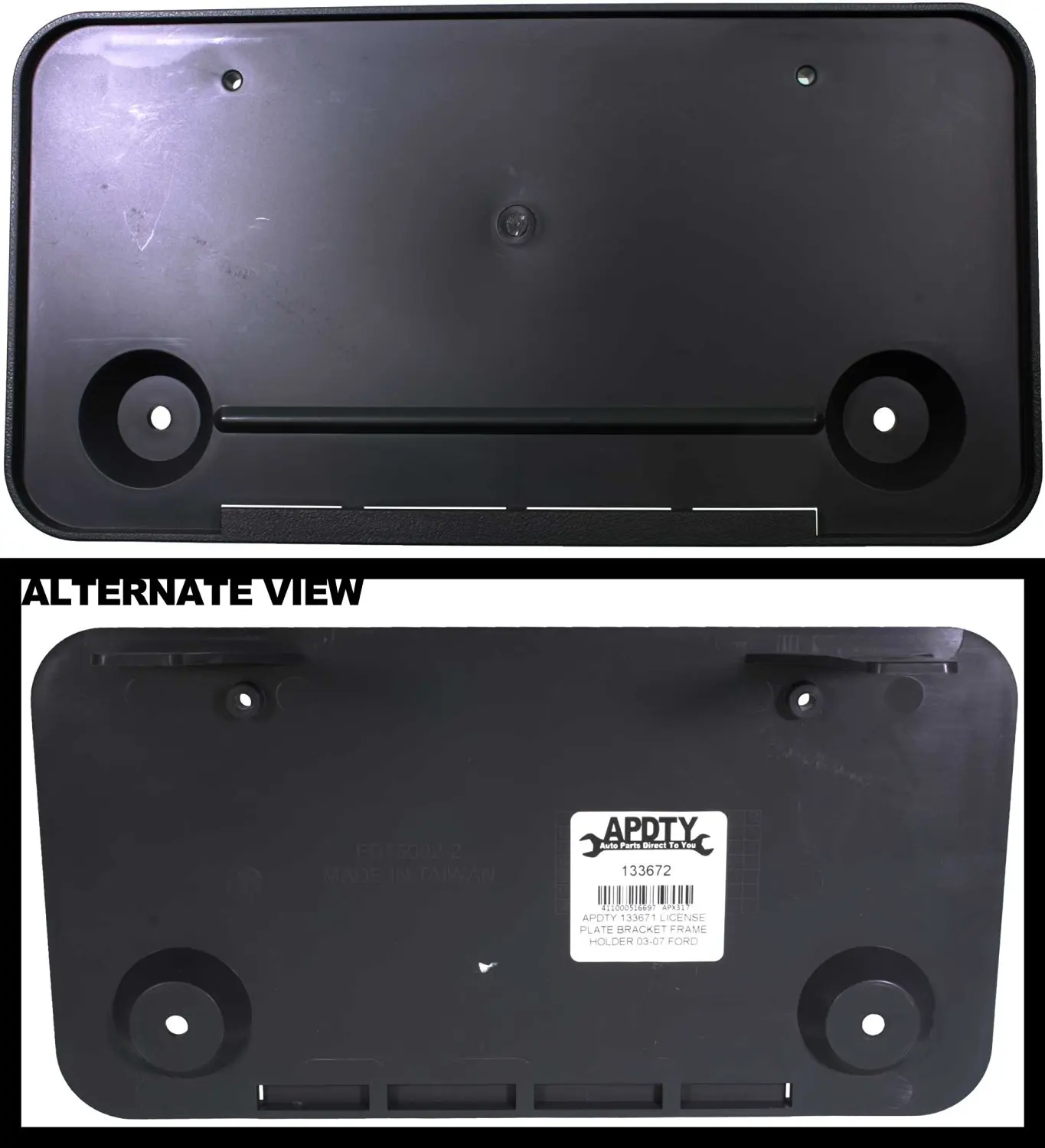 Get Quotations · APDTY 133672 License Plate Bracket Plastic Frame Holder Fits 2003-2007 Ford Econoline E150 E250