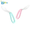Baby Spoon Fork Set Curved Handle Easy To Hold Spoon Fork PP Spoon Baby Feeding Tableware