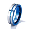 Comfort fit Fashion Finger Blue Tungsten Wedding Ring Jewellery Tungsten Ring for men