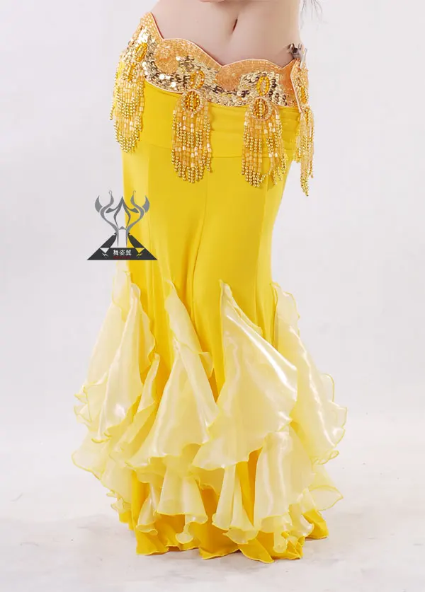 Sexy Belly Dance Skirt,Long Ballroom Dancing Dress,White Belly Dancing