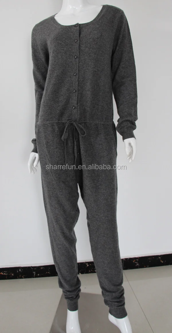 12gg Knitted Women Pure Cashmere Jumpsuit,Cashmere Pants Buy Cashmere