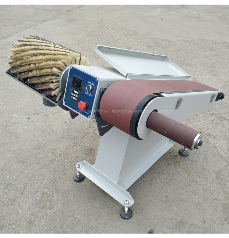 Manual One Double Head Brush Roller Sanding Machine For Curved Shape Wood