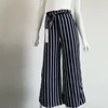 Women Stripe Pattern Pants Trousers