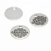 Loving kindhearted wise inspiring charm stainless steel Grandma Word Collage charm pendant 20mm