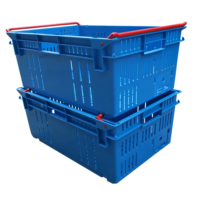 Qs Heavy Duty Large Vented Fruit Basket Wholesale Plastic Crate With