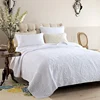 summer cool taffeta quilt patchwork bedspread set flocking design