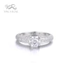 old fashion engagement ring prong setting 5 mm cz center stone 925 silver jewelry