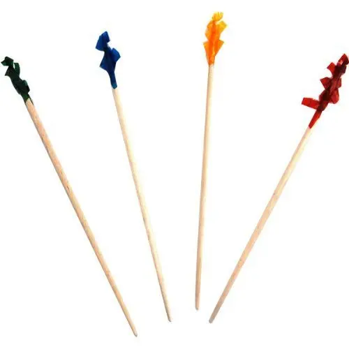 toothpicks with cellophane tips