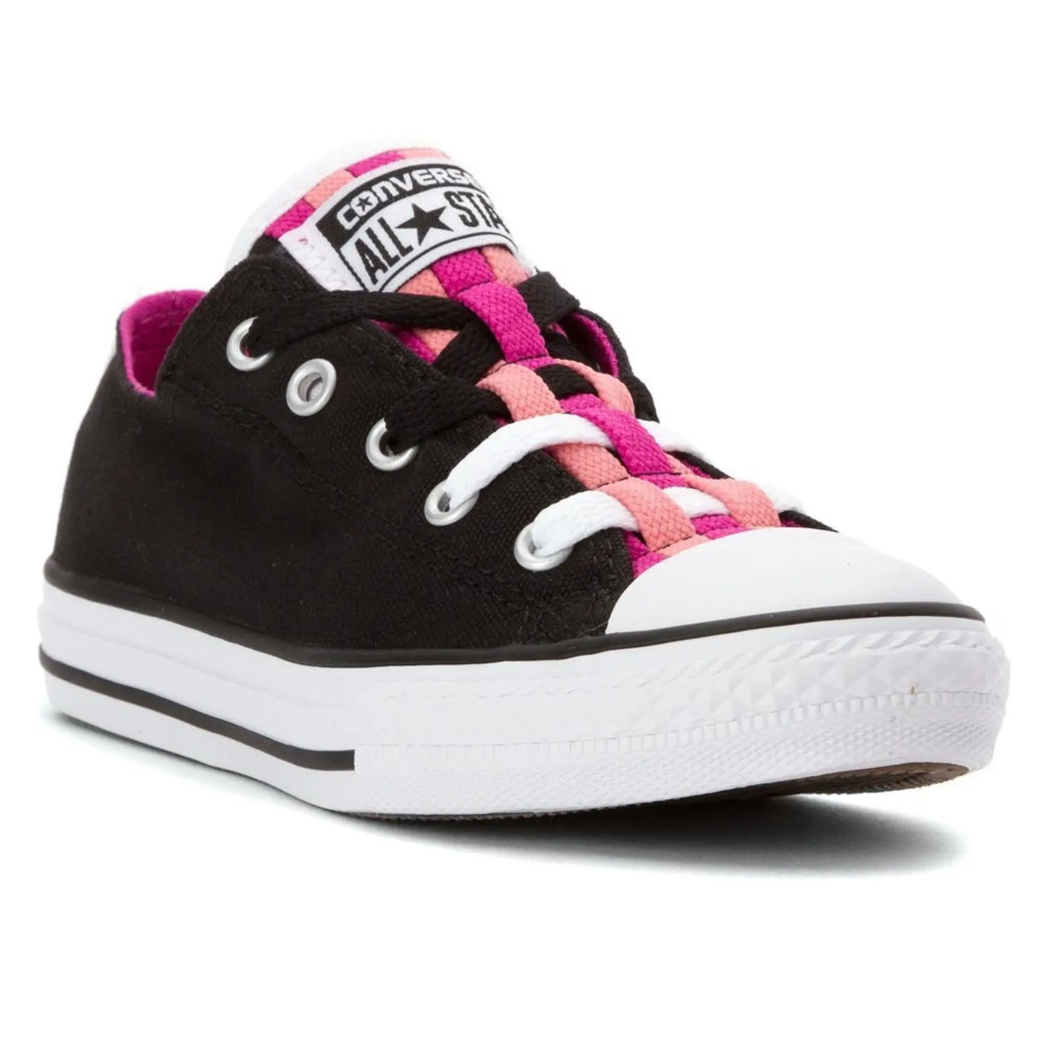 girls black and pink converse